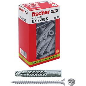 Fischer 542456 Dowel UX, Grey, 8 x 50 mm with Screw, Set of 50) in Saudi Arabia
