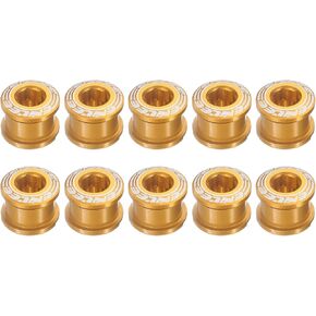 Harfington 10pcs براغي حلقة سلسلة واحدة M8 سبيكة الألومنيوم سبيكة الدراجات مسامير الجوز السلسلة للدراجة الجبلية للدراجة على الطريق ، ذهبية in Kuwait