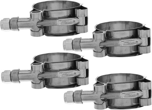 Happyyami 4pcs Stainless Steel T Bolt Spring V Groove Hose Clamps Heavy Duty Metal Spring Clamps for Boating and Water Pump Connections High Pressure Resistant Easy Installation in Saudi Arabia