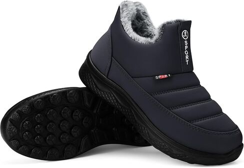 Women Winter Snow Boots: Slip on Fur Warm Insulated Ankle Boot | Waterproof Fur Lined Short Comfort Walking Non Slip Womens Booties - Outdoor Cold Weather Work Shoes for Stay Warm All Day in Saudi Arabia