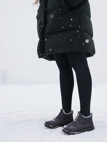 Women Winter Snow Boots: Slip on Fur Warm Insulated Ankle Boot | Waterproof Fur Lined Short Comfort Walking Non Slip Womens Booties - Outdoor Cold Weather Work Shoes for Stay Warm All Day in Saudi Arabia