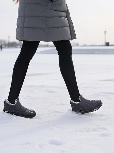 Women Winter Snow Boots: Slip on Fur Warm Insulated Ankle Boot | Waterproof Fur Lined Short Comfort Walking Non Slip Womens Booties - Outdoor Cold Weather Work Shoes for Stay Warm All Day in Saudi Arabia