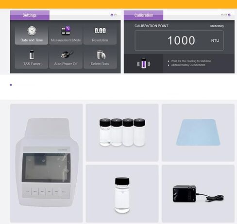 مجموعة التعكر الرقمية العكرية الرقمية عدادات التعكر Nephelometer مع المدى 0 ~ 2000 NTU/FNU 0 ~ 500 EBC 0 ~ 9999 ASBC 7 Point Calibration 4 PCS حلول سائلة حلول الجسيمات المعلقة in Kuwait