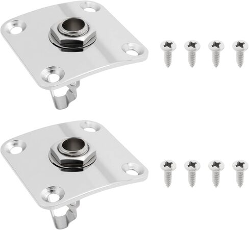 2Pcs 1/4 Output Jack Plate Input Jack Socke 35x25x10mm 6.35mm Compatible with Les Paul, Gold in Saudi Arabia