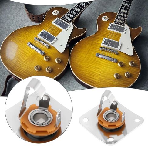 2Pcs 1/4 Output Jack Plate Input Jack Socke 35x25x10mm 6.35mm Compatible with Les Paul, Gold in Saudi Arabia