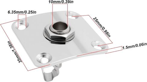 2Pcs 1/4 Output Jack Plate Input Jack Socke 35x25x10mm 6.35mm Compatible with Les Paul, Gold in Saudi Arabia