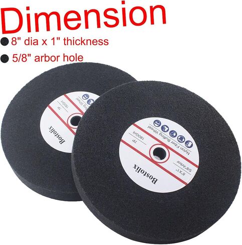 2 PCS 8 بوصة 7P صلابة العجلات من ألياف النايلون ، 5/8 '' Arbor Hole Fiber Sanding عجلات الرملي لمطحة مقاعد البدلاء ، طاحونة الطاولة in Saudi Arabia