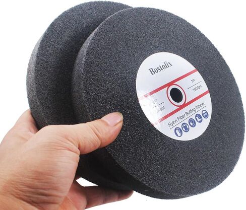 2 PCS 8 بوصة 7P صلابة العجلات من ألياف النايلون ، 5/8 '' Arbor Hole Fiber Sanding عجلات الرملي لمطحة مقاعد البدلاء ، طاحونة الطاولة in Saudi Arabia