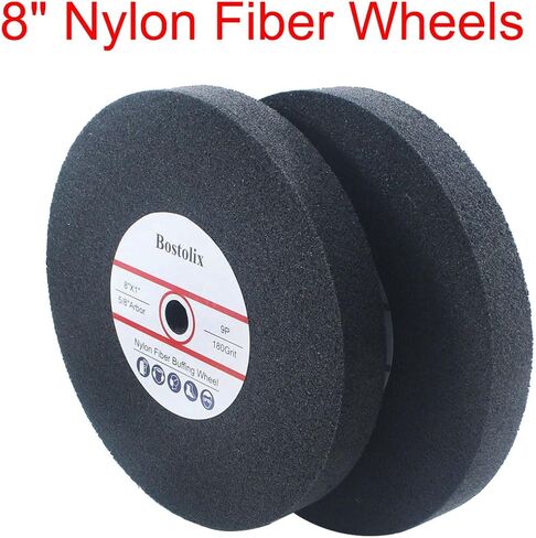2 PCS 8 بوصة 7P صلابة العجلات من ألياف النايلون ، 5/8 '' Arbor Hole Fiber Sanding عجلات الرملي لمطحة مقاعد البدلاء ، طاحونة الطاولة in Kuwait