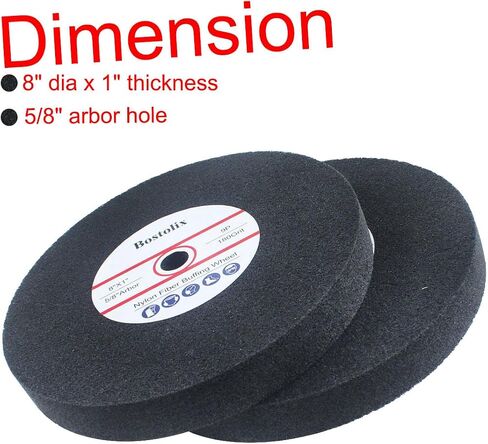 2 PCS 8 بوصة 7P صلابة العجلات من ألياف النايلون ، 5/8 '' Arbor Hole Fiber Sanding عجلات الرملي لمطحة مقاعد البدلاء ، طاحونة الطاولة in Kuwait
