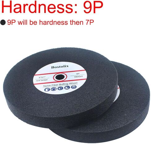 2 PCS 8 بوصة 7P صلابة العجلات من ألياف النايلون ، 5/8 '' Arbor Hole Fiber Sanding عجلات الرملي لمطحة مقاعد البدلاء ، طاحونة الطاولة in Kuwait
