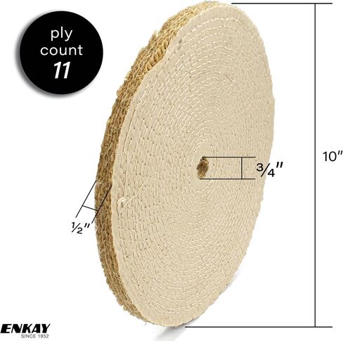 10" Sisal Buffing Wheel, 10" x 11 Ply (5/8" thick) x 3/4" Hole in Saudi Arabia