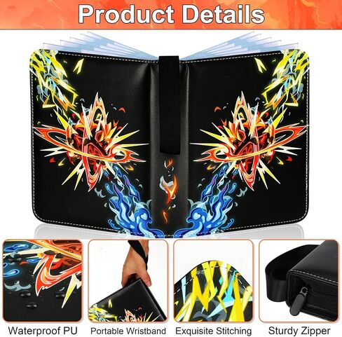 Card Binder 9 Pocket, Trading Card Binder Holder Fits 900 Cards with 50 Removable Sleeves, Card Collection Binder Album Book Case Storage -Toys Gift for Boys Girls Aged 4 to 16 in Saudi Arabia
