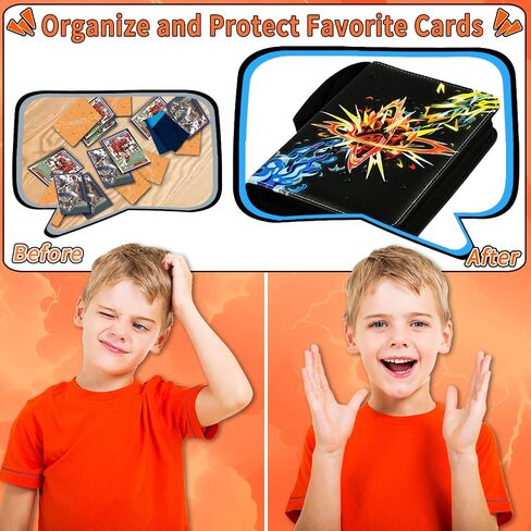 Card Binder 9 Pocket, Trading Card Binder Holder Fits 900 Cards with 50 Removable Sleeves, Card Collection Binder Album Book Case Storage -Toys Gift for Boys Girls Aged 4 to 16 in Saudi Arabia