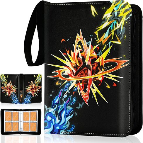 Card Binder 9 Pocket, Trading Card Binder Holder Fits 900 Cards with 50 Removable Sleeves, Card Collection Binder Album Book Case Storage -Toys Gift for Boys Girls Aged 4 to 16 in Saudi Arabia
