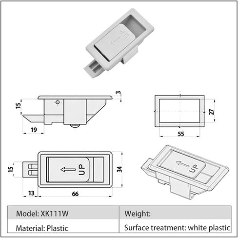 Plastic Plane Retractable Lock Self-Locking Small Collision Lock Hasp Lock Bolt Lock Pull to Unlock 1Pcs (Color : White) in Saudi Arabia