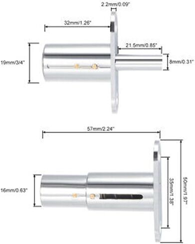 Push Plunger Lock 19mm X 32mm Cylinder Zinc Alloy Keyed Alike 2Pcs in Saudi Arabia