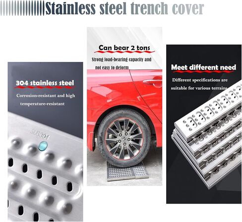 تغطية الصرف الصحي لخندق الصرف الصحي خارج غطاء الصرف الصحي خارج تغطية الصرف الصحي المعدنية للساحة ، الرصيف ، الحديقة ، حديقة ، مول ، خط السياج (5 قطع ، W 20 سم (7.8 بوصة)) in Kuwait