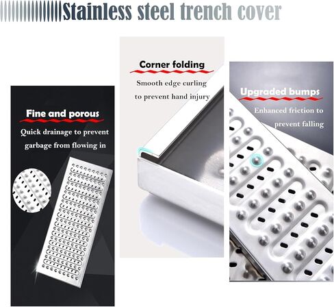 تغطية الصرف الصحي لخندق الصرف الصحي خارج غطاء الصرف الصحي خارج تغطية الصرف الصحي المعدنية للساحة ، الرصيف ، الحديقة ، حديقة ، مول ، خط السياج (5 قطع ، W 20 سم (7.8 بوصة)) in Kuwait