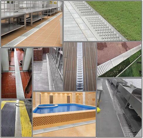 تغطية الصرف الصحي لخندق الصرف الصحي خارج غطاء الصرف الصحي خارج تغطية الصرف الصحي المعدنية للساحة ، الرصيف ، الحديقة ، حديقة ، مول ، خط السياج (5 قطع ، W 20 سم (7.8 بوصة)) in Kuwait