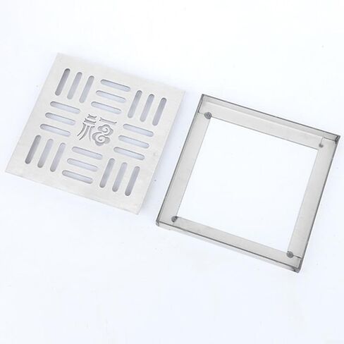 Stainless Steel Drain Grate, Outdoor Drainage Cover, Channel Grate for Gardens Driveways 150x150x20mm (200 * 200 * 20 * 2mm) in Kuwait