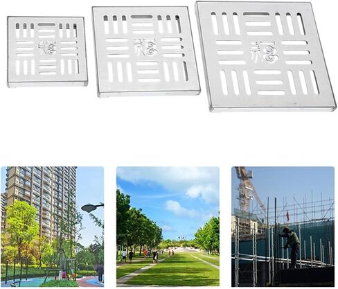 Stainless Steel Drain Grate, Outdoor Drainage Cover, Channel Grate for Gardens Driveways 150x150x20mm (200 * 200 * 20 * 2mm) in Kuwait
