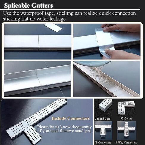 Slim Stainless Steel Floor Trench Drain for Driveways and Patios - Narrow Linear Metal Channel Grate with Cover, French Drain Kit (1 Pack, 15x8cm / 5.9x3.1in) in Saudi Arabia