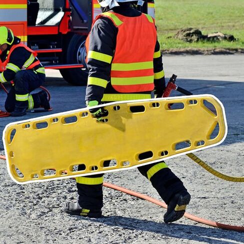 Lifesaving Stretcher for First Responders & Firefighters, Water Rescue Flotation Backboard with Adjustable Straps, Durable One-Piece Aquatic Spine Board (Yellow) in Saudi Arabia
