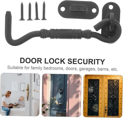 2pcs قفل خطاف نافذة غير لامع ومزلاج الباب متعدد الاستخدامات للبوابات والخزائن سهلة تثبيت قفل المقصورة in Saudi Arabia