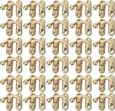 Hasp Hook Latch Hook Hasp Buckle Horn Lock Ho -Latch Irath Latch For Jewelry Boxes صناديق الهدايا البرونزية الفضية الأصفر 3.2 × 2.8 سم 30 PCS (الخطاف الفضي الأيمن) in Saudi Arabia