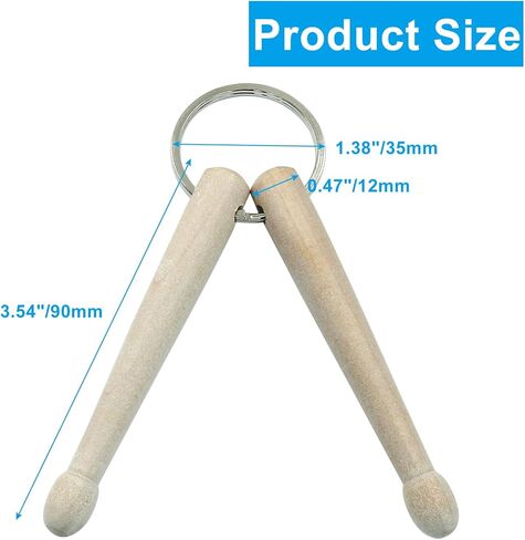 Zorfeter Natural Wood Mini Drum Sticks Keychain，Drum sticks Percussion Key Ring for Drummer in Saudi Arabia