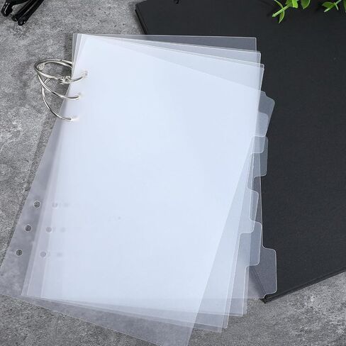 6 PCS A5 Binder Dividers ، 6 ثقوب فهرس مقسم Clear Clear Clear مع علامات تبويب ألواح مقسمات من بلاستيكية قابلة لإدراج ألواح فهرس بلاستيكية لمجلة دفتر دفتر المذكرات Notepad (Pink) in Saudi Arabia