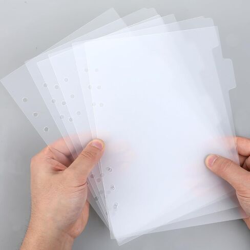 6 PCS A5 Binder Dividers ، 6 ثقوب فهرس مقسم Clear Clear Clear مع علامات تبويب ألواح مقسمات من بلاستيكية قابلة لإدراج ألواح فهرس بلاستيكية لمجلة دفتر دفتر المذكرات Notepad (Pink) in Saudi Arabia
