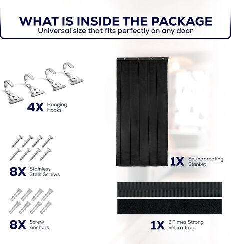 Soundproof Blanket for Doors – Heavy Duty 10lb Acoustic Blanket for Noise Reduction, Sound Blocking, Thermal Insulation – Portable Door Soundproofing for Home, Studio, Office in Saudi Arabia