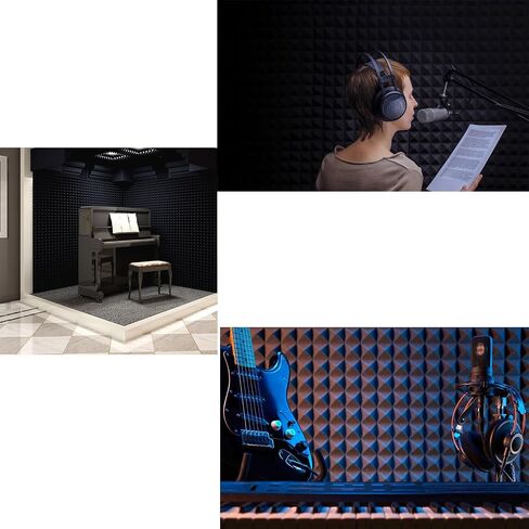 2 Pack Pyramid Sound Proof Foam Panels, 48''x24''x2'' - Acoustic Foam, Noise Reducing & Echo Control in Saudi Arabia