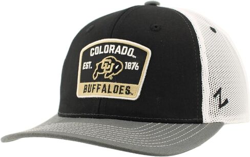 ZHATS Standard NCAA Officially Licensed Trucker Hat Dakota Switchback Patch Black Gray White in Saudi Arabia