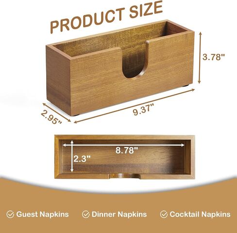 Guest Towel Holder for Bathroom, Acacia Wood Upright Napkin Holder for Kitchen Dining Table, Disposable Paper Hand Towel Holder, Napkin Dispenser for Countertop in Saudi Arabia