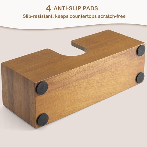 Guest Towel Holder for Bathroom, Acacia Wood Upright Napkin Holder for Kitchen Dining Table, Disposable Paper Hand Towel Holder, Napkin Dispenser for Countertop in Saudi Arabia