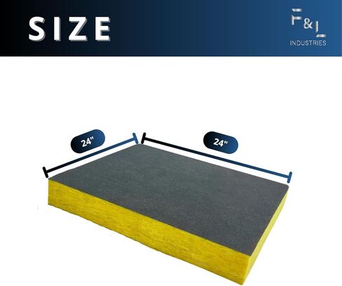 لوحات عزل صوتية F & L لوح F & L - 1 "إلى 2" سميكة ، 24 "x24" و 24 "× 48" - عزل حراري للجدران ، الأسقف ، استوديوهات وقناة HVAC (2in x 24in x 48in) in Kuwait