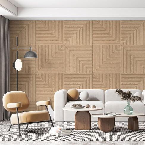 Art3d 6-Pack Self-Adhesive Acoustic Wall Panels for Home Décor, 24 x 24 Inch Soundproofing Panels for Office Studio Bedroom - High Noise Absorption Polyester Fiber, Wood Grain Airbrush in Saudi Arabia