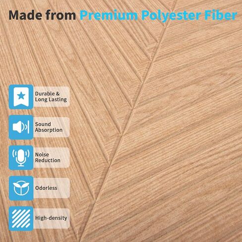 Art3d 6-Pack Self-Adhesive Acoustic Wall Panels for Home Décor, 24 x 24 Inch Soundproofing Panels for Office Studio Bedroom - High Noise Absorption Polyester Fiber, Wood Grain Airbrush in Saudi Arabia