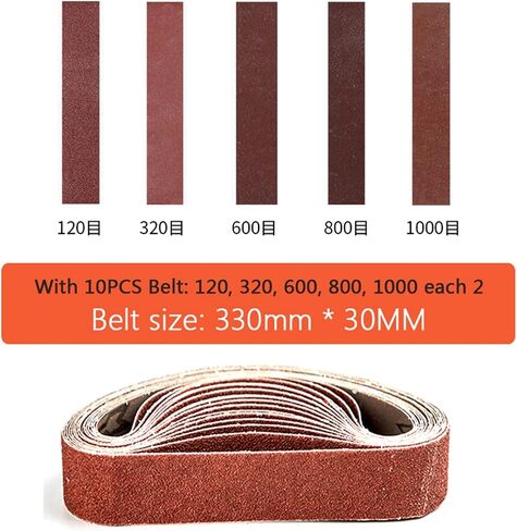 10pcs 330 * 30mm أحزمة الصنفرة 120 320 600 800 1000 فريك خشبي تلميع المعادن الناعمة عصابات كاشف (600) in Saudi Arabia