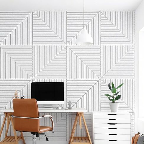 Art3d 6-Pack Self-Adhesive Acoustic Wall Panels for Home Décor, 24 x 24 Inch Soundproofing Panels for Office Studio Bedroom - High Noise Absorption Polyester Fiber, Wood Grain Airbrush in Saudi Arabia