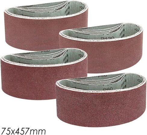 16pcs 3"x18" Sanding Belts 75x457mm Metal Polishing Abrasive Bands Tools Grit 60~240 Aluminium Oxide Sandpaper Mix Pack in Saudi Arabia