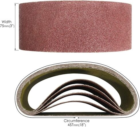 16pcs 3"x18" Sanding Belts 75x457mm Metal Polishing Abrasive Bands Tools Grit 60~240 Aluminium Oxide Sandpaper Mix Pack in Saudi Arabia