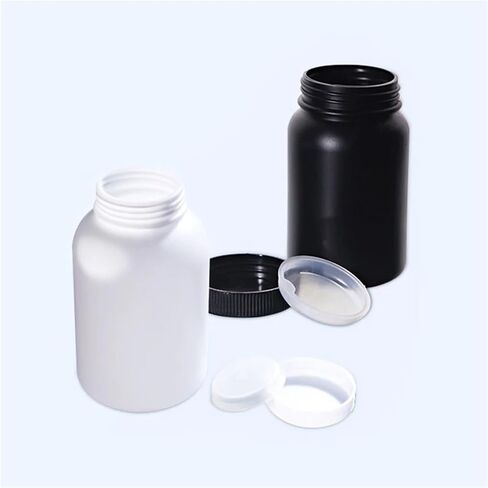 50-1000 مل من البلاستيك زجاجة الكاشف الزجاجة عريضة العنق HDPE القارورة ، أسود/أبيض قارورة (500 مل أبيض 10pcs) in Saudi Arabia