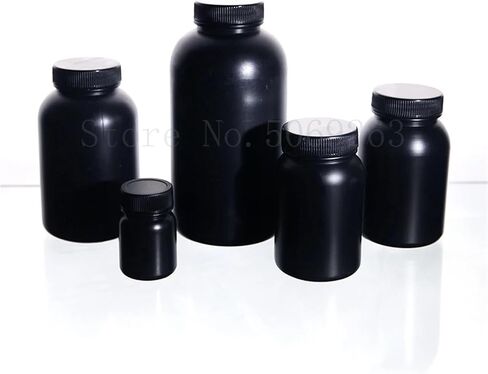 50-1000 مل من البلاستيك زجاجة الكاشف الزجاجة عريضة العنق HDPE القارورة ، أسود/أبيض قارورة (500 مل أبيض 10pcs) in Saudi Arabia