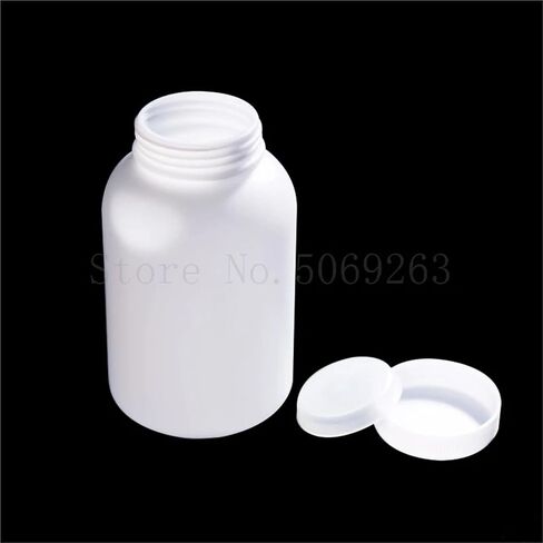 50-1000 مل من البلاستيك زجاجة الكاشف الزجاجة عريضة العنق HDPE القارورة ، أسود/أبيض قارورة (500 مل أبيض 10pcs) in Saudi Arabia