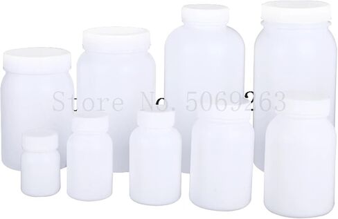50-1000 مل من البلاستيك زجاجة الكاشف الزجاجة عريضة العنق HDPE القارورة ، أسود/أبيض قارورة (500 مل أبيض 10pcs) in Saudi Arabia
