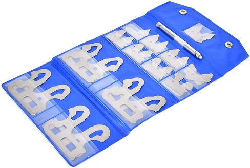 17pcs أداة نصف قطرها الفولاذ المقاوم للصدأ مجموعة الدقة الكسرية 1/64 إلى 1/2 بوصة أداة قياس لصناع أدوات الميكانيكيين عمال المعادن in Kuwait